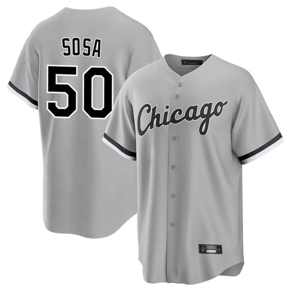 harde C.White Sox #50 Lenyn Sosa Player Gray Home Game Stitched Jerseys