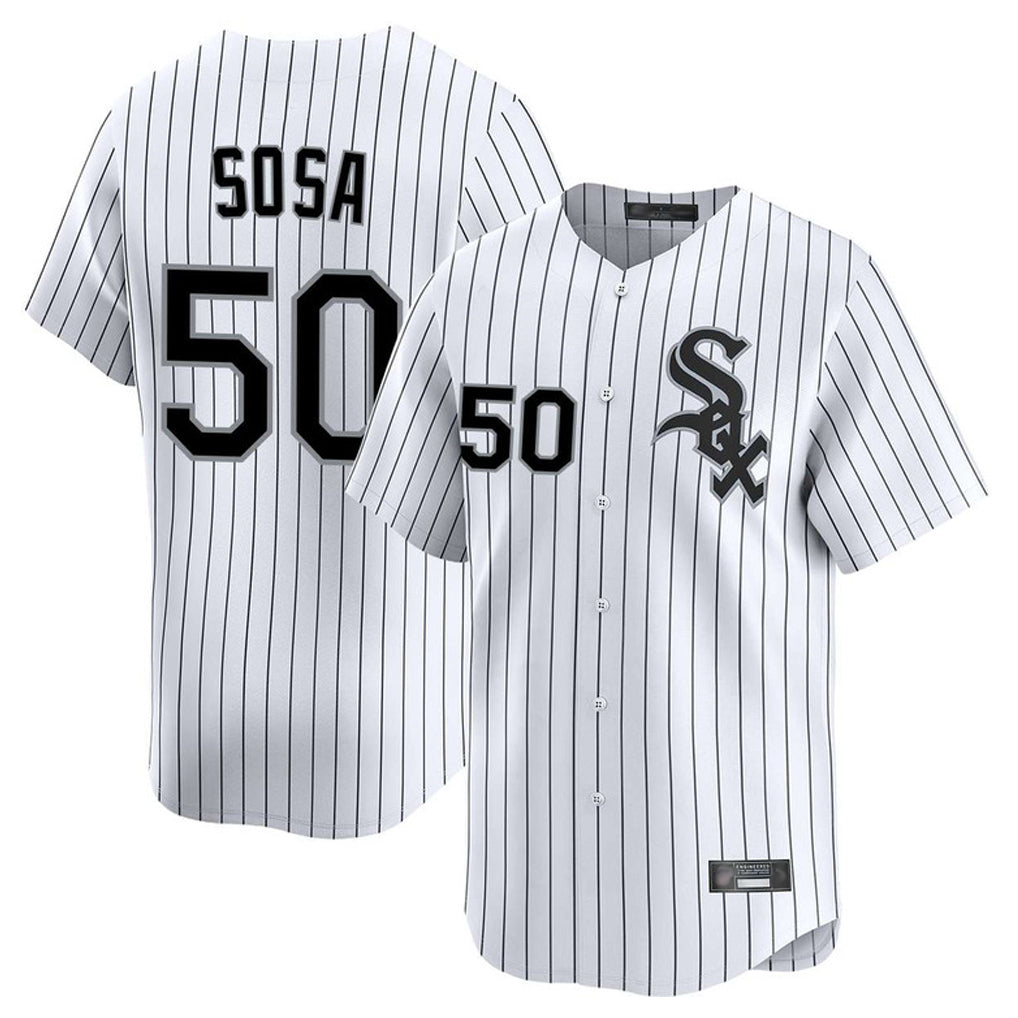 harde C.White Sox #50 Lenyn Sosa Player White Stripe Limited Home Stitched Jerseys