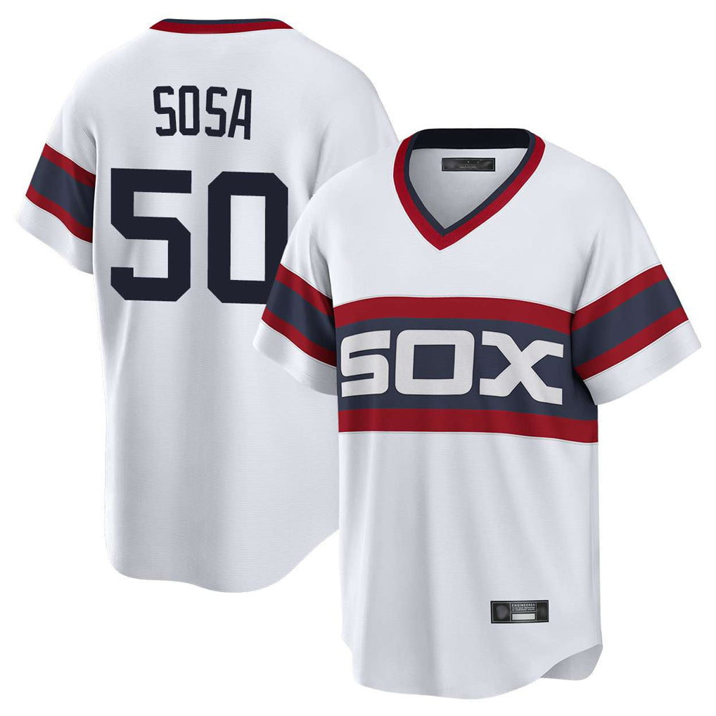 harde C.White Sox #50 Lenyn Sosa Player White T-shirt Home Game Stitched Jerseys