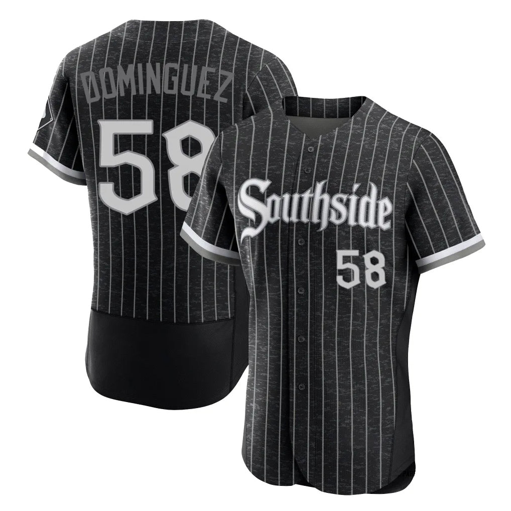 harde C.White Sox #58 Seranthony Dom¡§anguez Player Black City Connect Limited Elite Home Stitched Jerseys