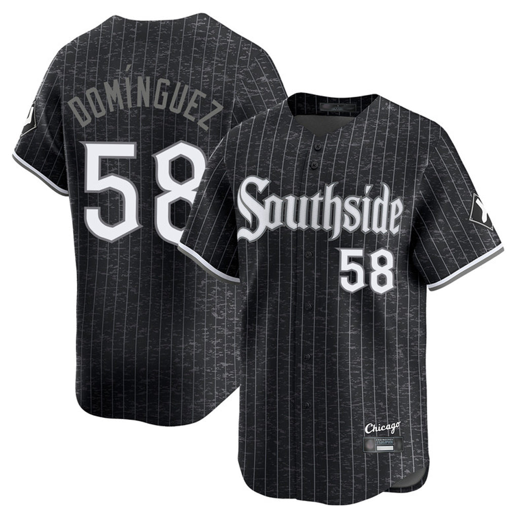 harde C.White Sox #58 Seranthony Dom¡§anguez Player Black City Connect Limited Home Stitched Jerseys