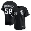 harde C.White Sox #58 Seranthony Dom¡§anguez Player Black Limited Home Stitched Jerseys