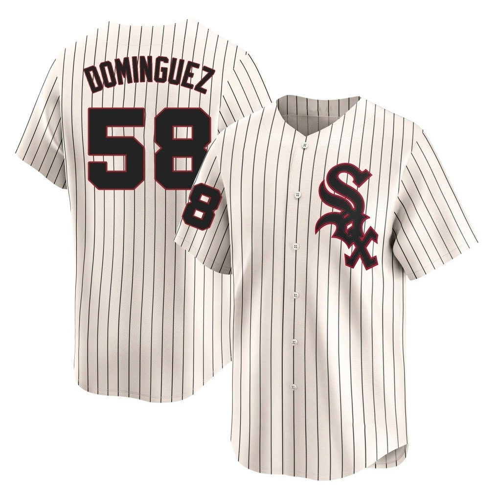 harde C.White Sox #58 Seranthony Dom¡§anguez Player Cream Cooperstown Collection Limited Home Stitched Jerseys