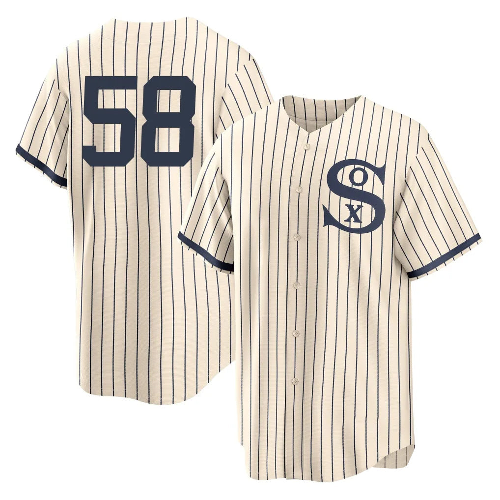 harde C.White Sox #58 Seranthony Dom¡§anguez Player Cream Field of Dreams Home Game Stitched Jerseys