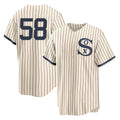 harde C.White Sox #58 Seranthony Dom¡§anguez Player Cream Field of Dreams Home Game Stitched Jerseys