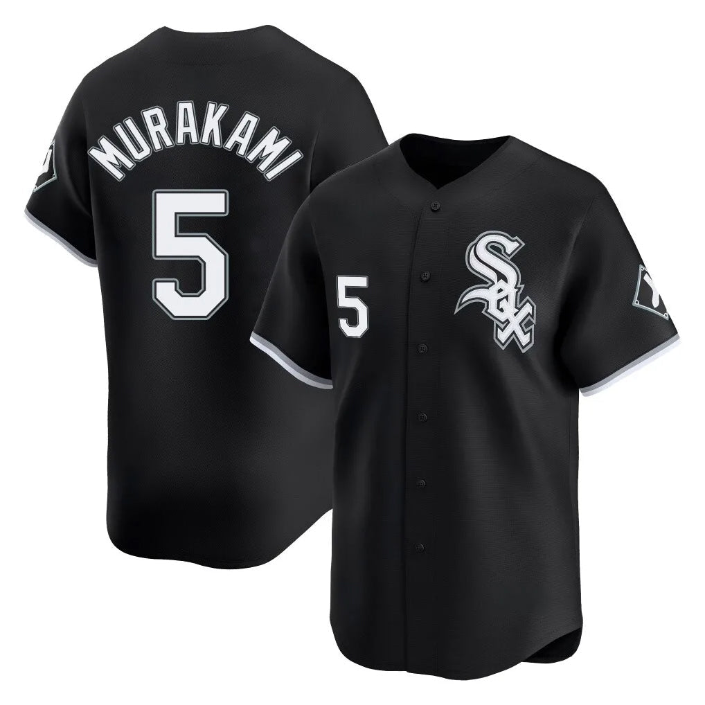 harde C.White Sox #5 Munetaka Murakami Player Black Limited Home Stitched Jerseys