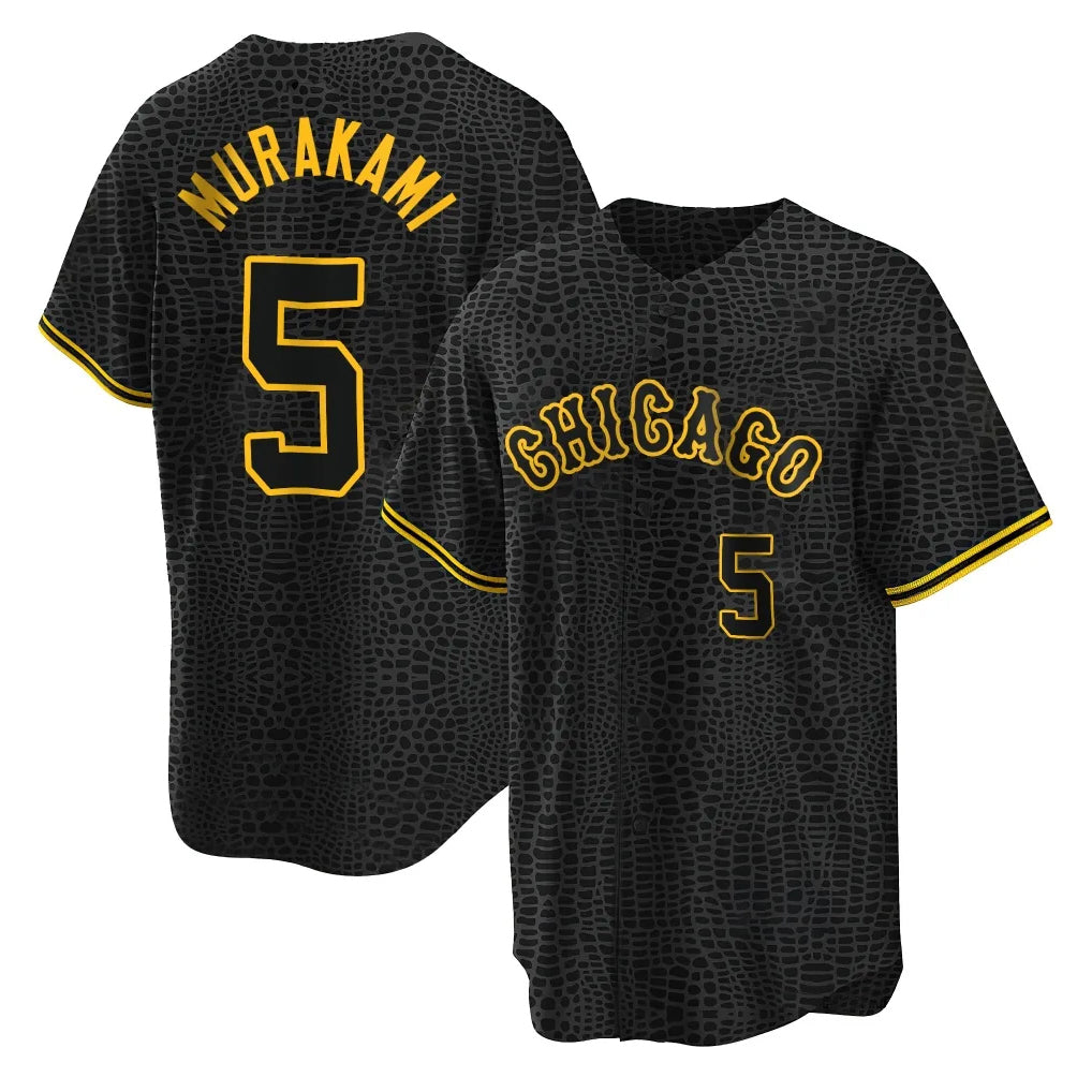 harde C.White Sox #5 Munetaka Murakami Player Black Snake Skin City Home Game Stitched Jerseys