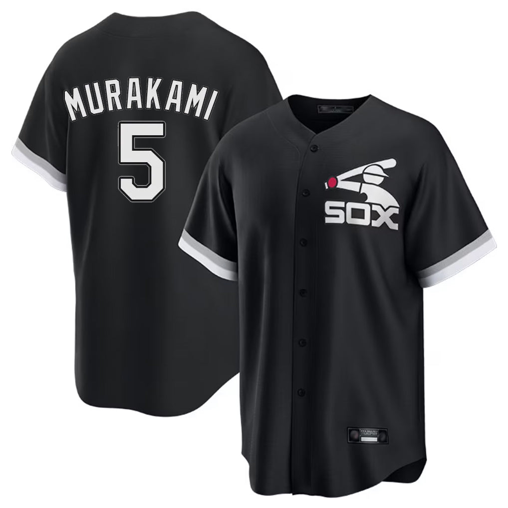 harde C.White Sox #5 Munetaka Murakami Player Black Spring Training Game Stitched Jerseys