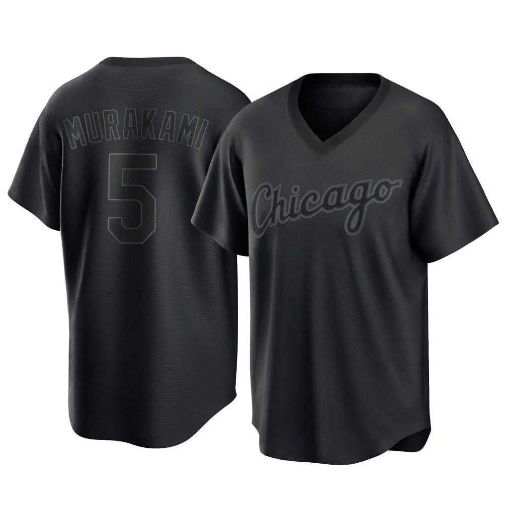 harde C.White Sox #5 Munetaka Murakami Player Black T-shirt Home Game Stitched Jerseys