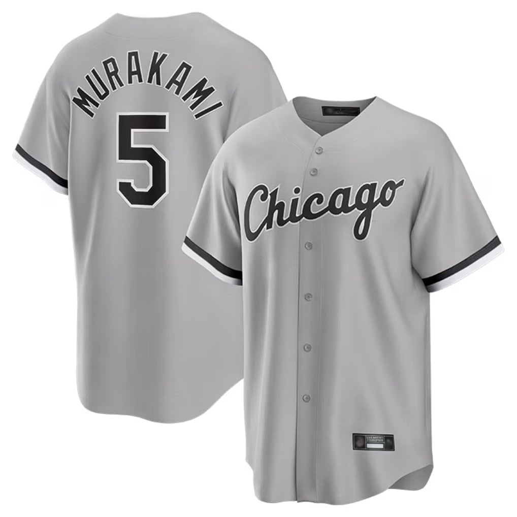 harde C.White Sox #5 Munetaka Murakami Player Gray Home Game Stitched Jerseys