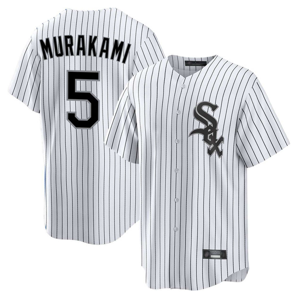harde C.White Sox #5 Munetaka Murakami Player White Stripe Home Game Stitched Jerseys