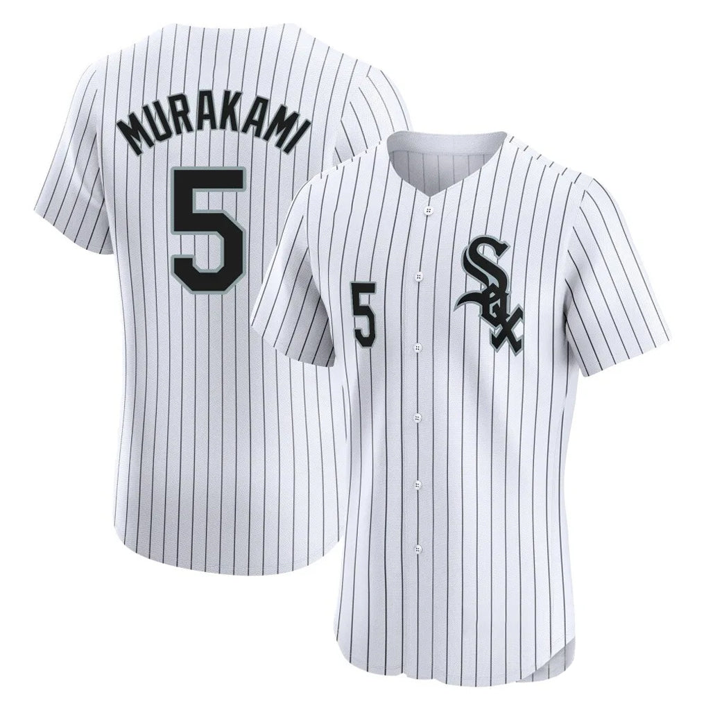 harde C.White Sox #5 Munetaka Murakami Player White Stripe Limited Elite Home Stitched Jerseys
