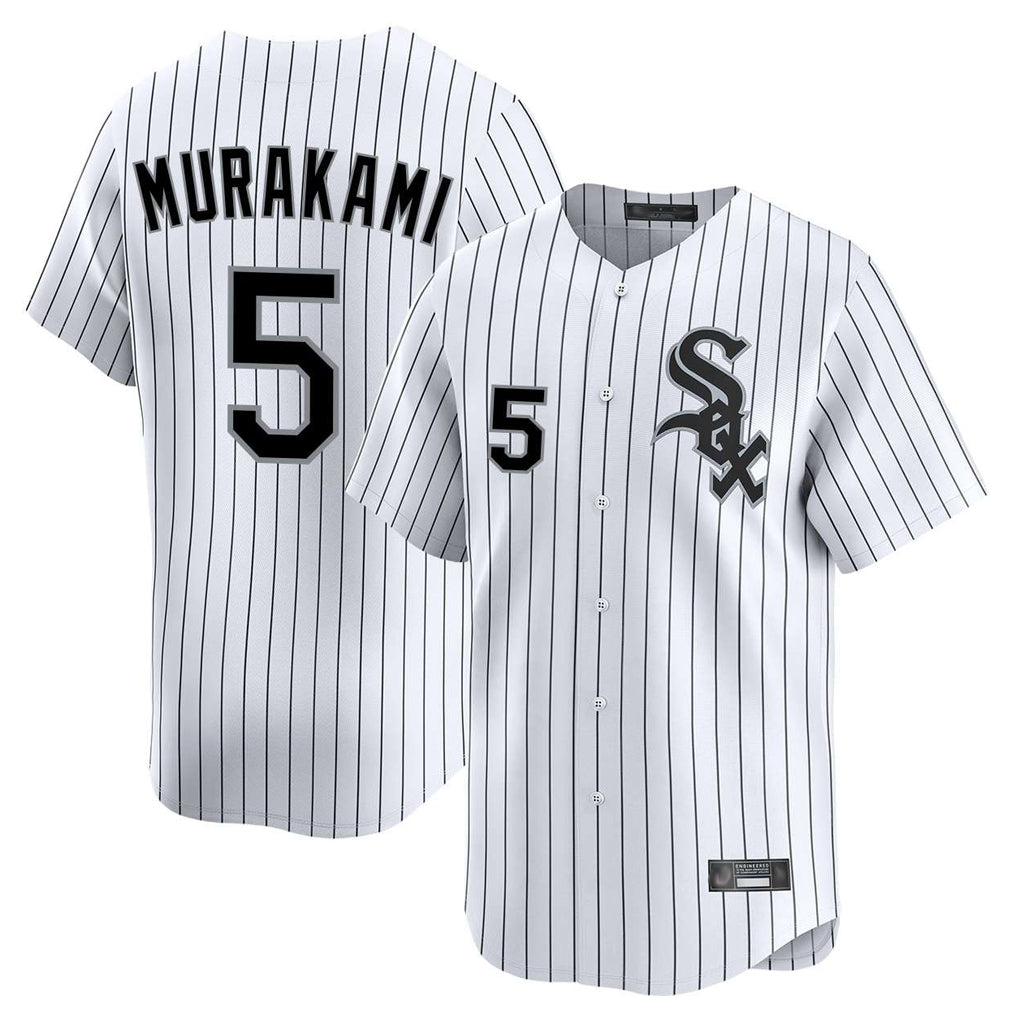harde C.White Sox #5 Munetaka Murakami Player White Stripe Limited Home Stitched Jerseys