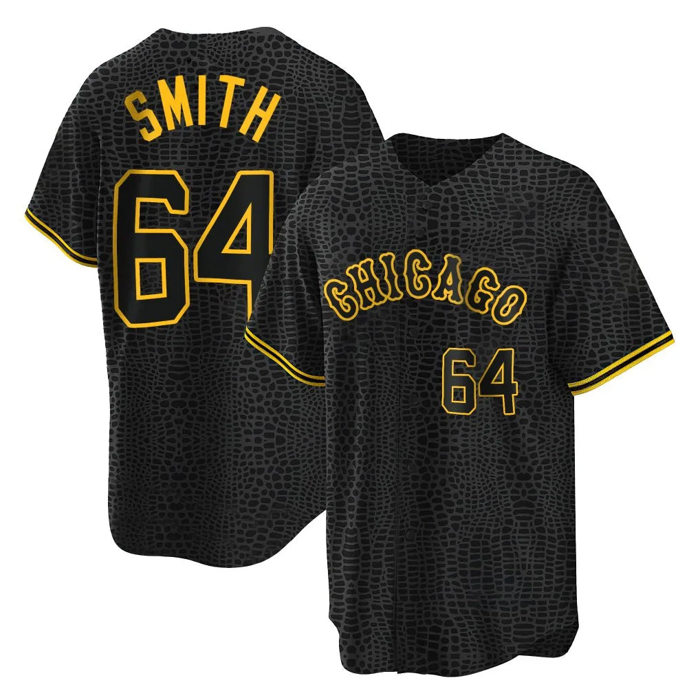 harde C.White Sox #64 Shane Smith Player Black Snake Skin City Home Game Stitched Jerseys