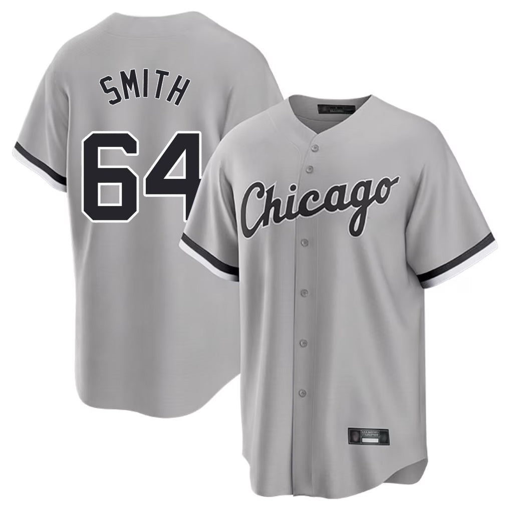harde C.White Sox #64 Shane Smith Player Gray Home Game Stitched Jerseys