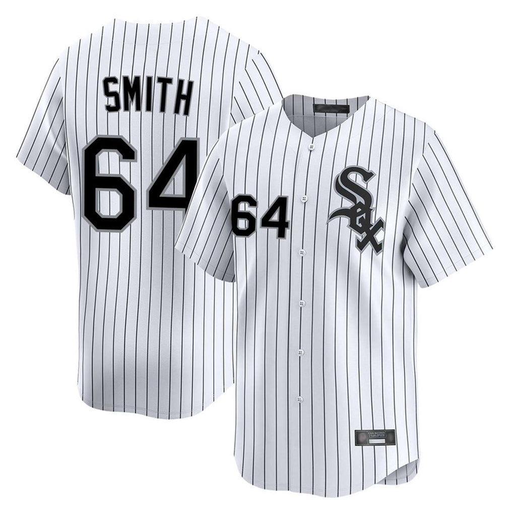 harde C.White Sox #64 Shane Smith Player White Stripe Limited Home Stitched Jerseys
