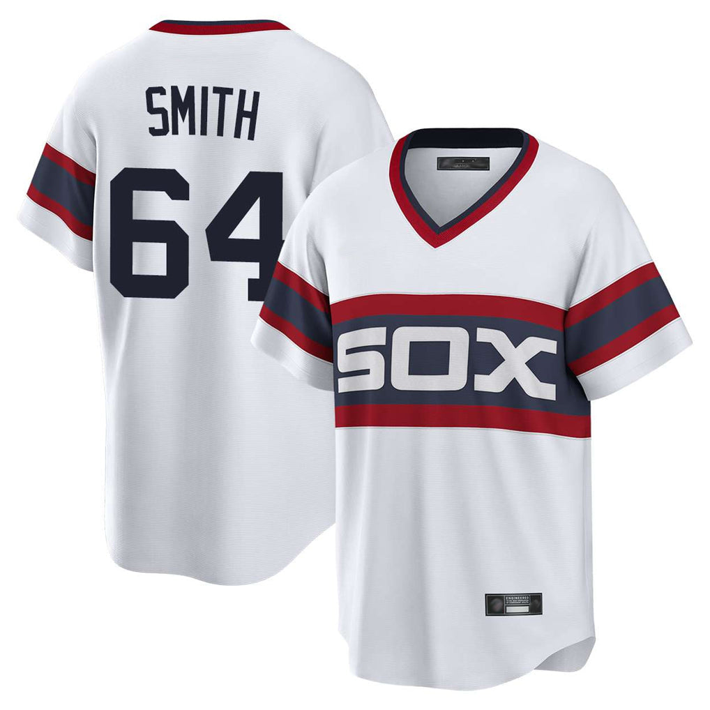 harde C.White Sox #64 Shane Smith Player White T-shirt Home Game Stitched Jerseys