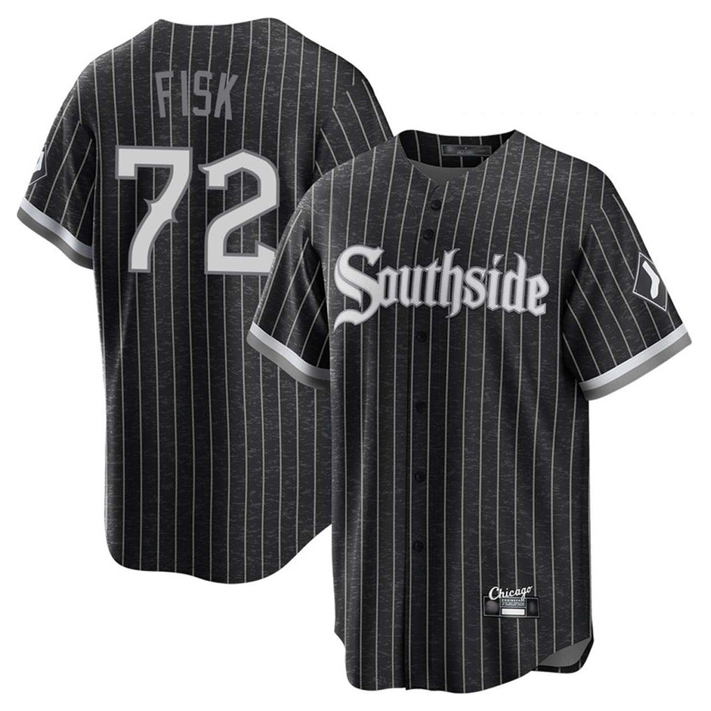 harde C.White Sox #72 Carlton Fisk Player Black City Connect Home Game Stitched Jerseys