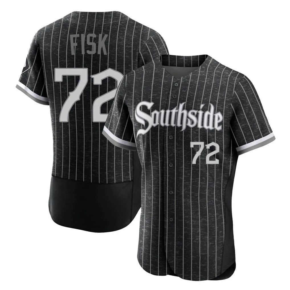 harde C.White Sox #72 Carlton Fisk Player Black City Connect Limited Elite Home Stitched Jerseys