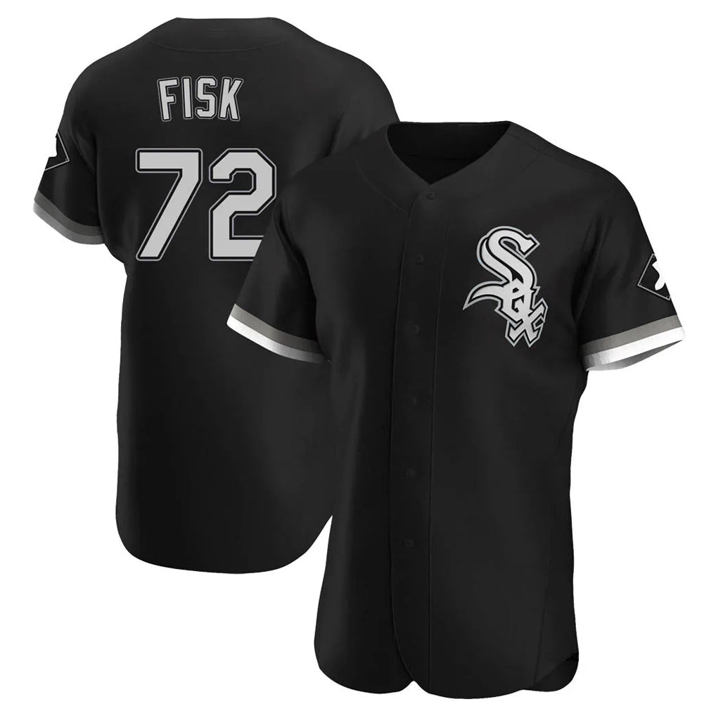 harde C.White Sox #72 Carlton Fisk Player Black Limited Elite Home Stitched Jerseys