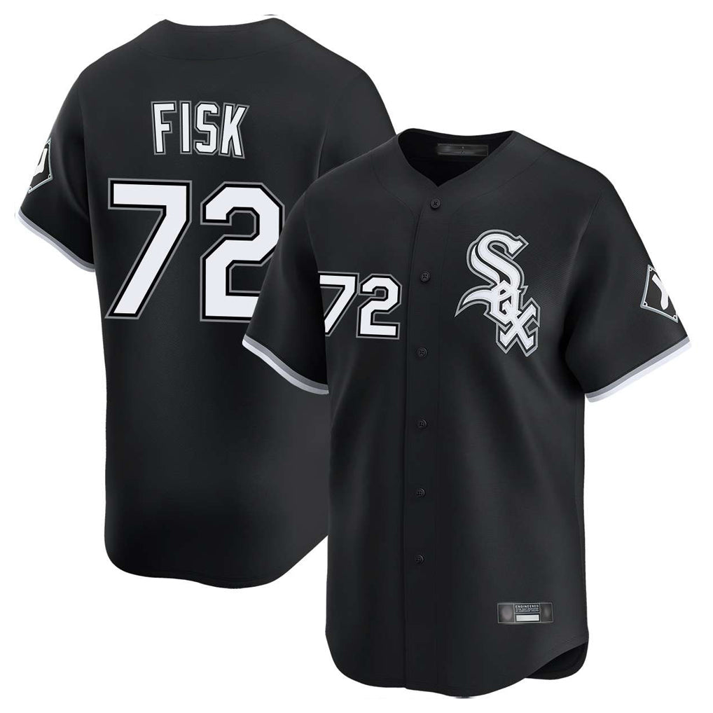 harde C.White Sox #72 Carlton Fisk Player Black Limited Home Stitched Jerseys
