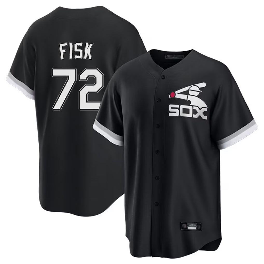 harde C.White Sox #72 Carlton Fisk Player Black Spring Training Game Stitched Jerseys