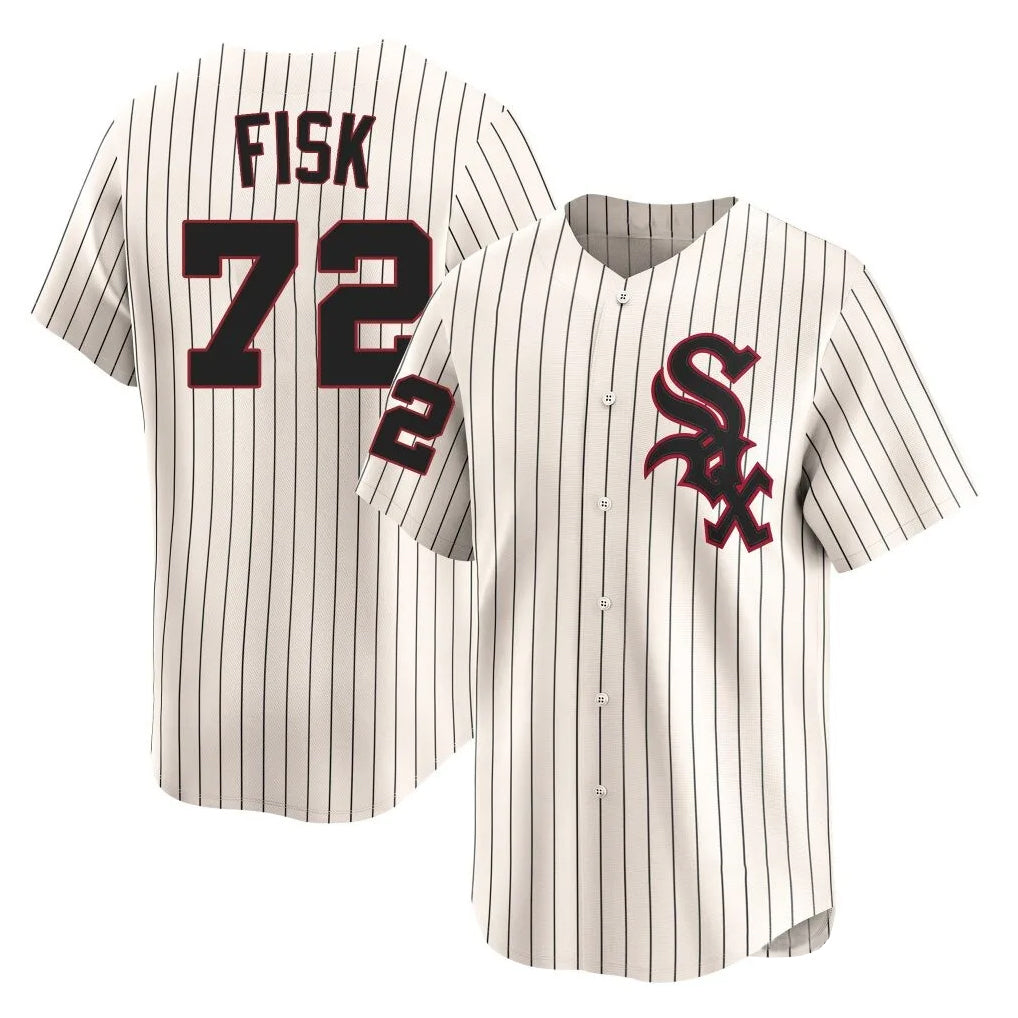 harde C.White Sox #72 Carlton Fisk Player Cream Cooperstown Collection Limited Home Stitched Jerseys