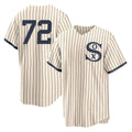 harde C.White Sox #72 Carlton Fisk Player Cream Field of Dreams Home Game Stitched Jerseys