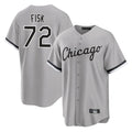 harde C.White Sox #72 Carlton Fisk Player Gray Home Game Stitched Jerseys