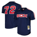 harde C.White Sox #72 Carlton Fisk Player Navy Mitchell & Ness Cooperstown Collection Mesh Game Stitched Jerseys