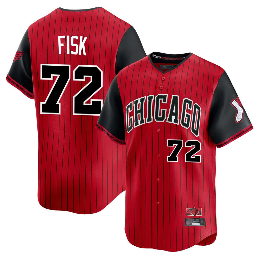 harde C.White Sox #72 Carlton Fisk Player Red City Connect Limited Home Stitched Jerseys