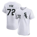 harde C.White Sox #72 Carlton Fisk Player White Stripe Limited Elite Home Stitched Jerseys