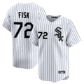 harde C.White Sox #72 Carlton Fisk Player White Stripe Limited Home Stitched Jerseys