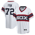harde C.White Sox #72 Carlton Fisk Player White T-shirt Home Game Stitched Jerseys