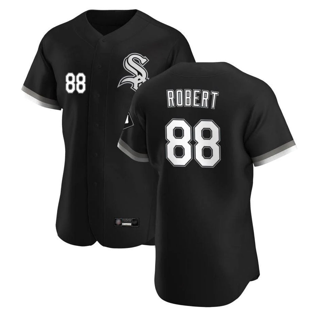 harde C.White Sox #88 Luis Robert Jr Player Black Limited Elite Home Stitched Jerseys