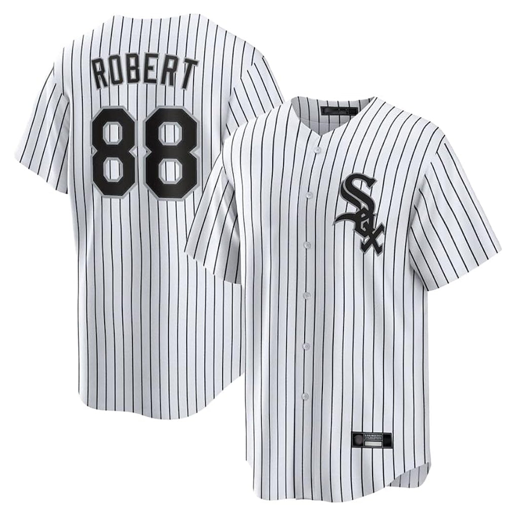 harde C.White Sox #88 Luis Robert Jr Player White Stripe Home Game Stitched Jerseys