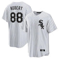 harde C.White Sox #88 Luis Robert Jr Player White Stripe Home Game Stitched Jerseys