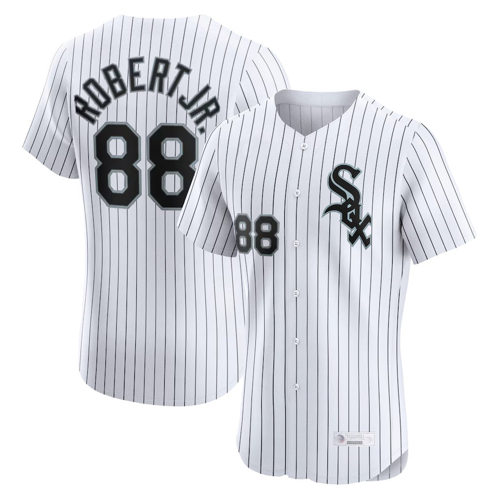 harde C.White Sox #88 Luis Robert Jr Player White Stripe Limited Elite Home Stitched Jerseys