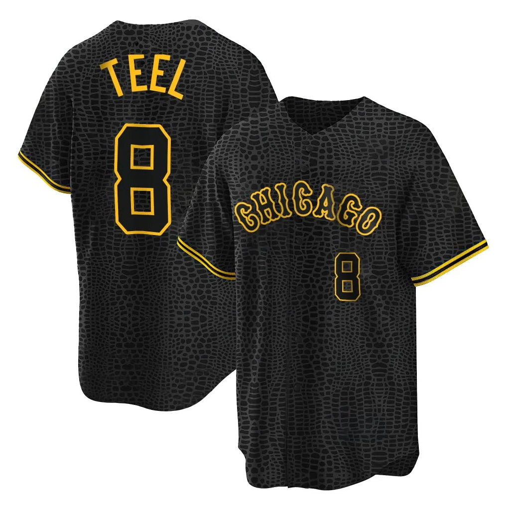 harde C.White Sox #8 Kyle Teel Player Black Snake Skin City Home Game Stitched Jerseys