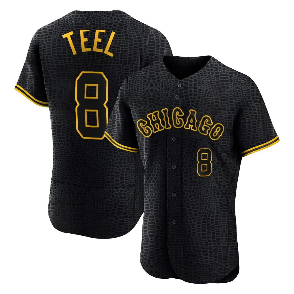 harde C.White Sox #8 Kyle Teel Player Black Snake Skin City Limited Elite Home Stitched Jerseys