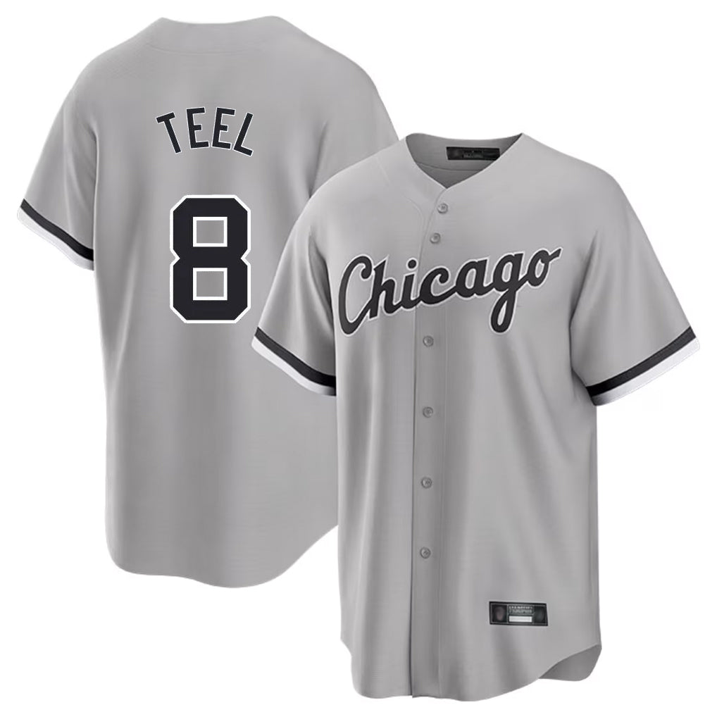 harde C.White Sox #8 Kyle Teel Player Gray Home Game Stitched Jerseys