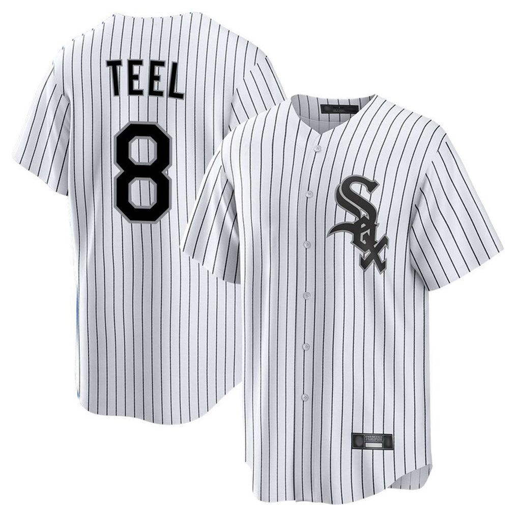 harde C.White Sox #8 Kyle Teel Player White Stripe Home Game Stitched Jerseys