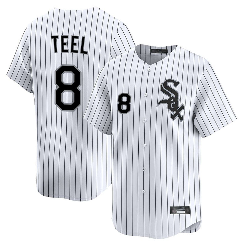 harde C.White Sox #8 Kyle Teel Player White Stripe Limited Home Stitched Jerseys