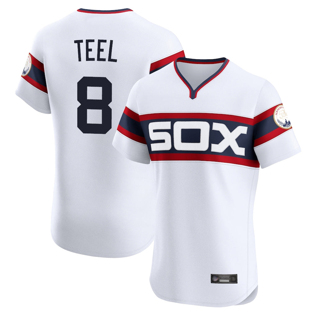 harde C.White Sox #8 Kyle Teel Player White T-shirt Limited Elite Home Stitched Jerseys