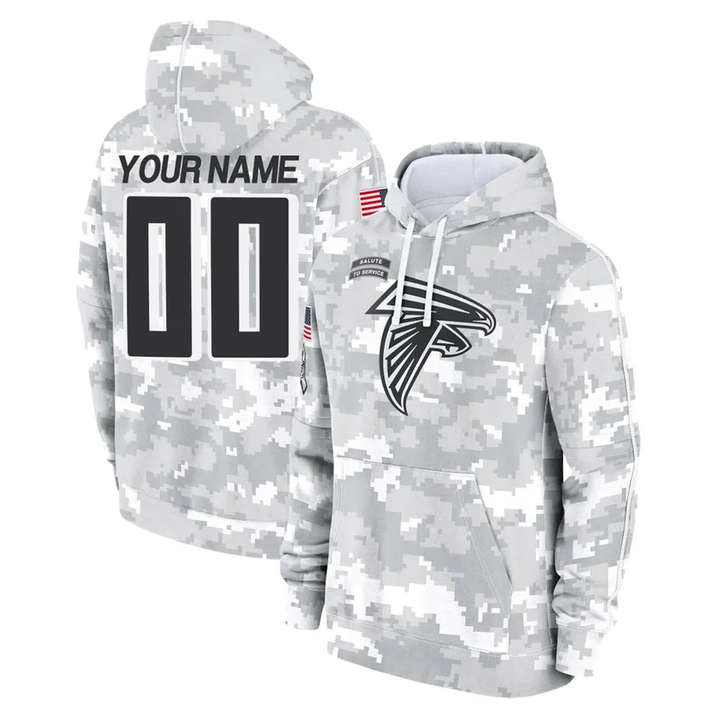 harde Custom A.Falcons Arctic Camo Salute to Service Limited Hoodie Any Name & Numbers Stitched Jerseys