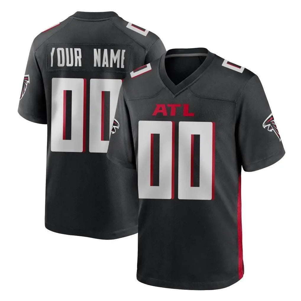 harde Custom A.Falcons Black Home Game Any Name & Numbers Stitched Jerseys