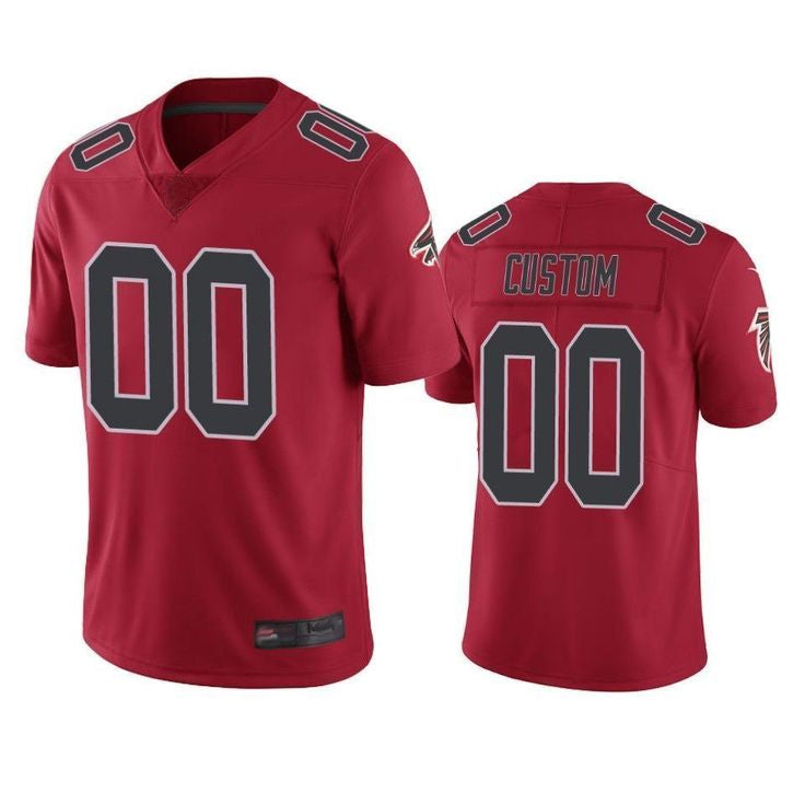 harde Custom A.Falcons Red Color Rush Limited Stitched Jerseys