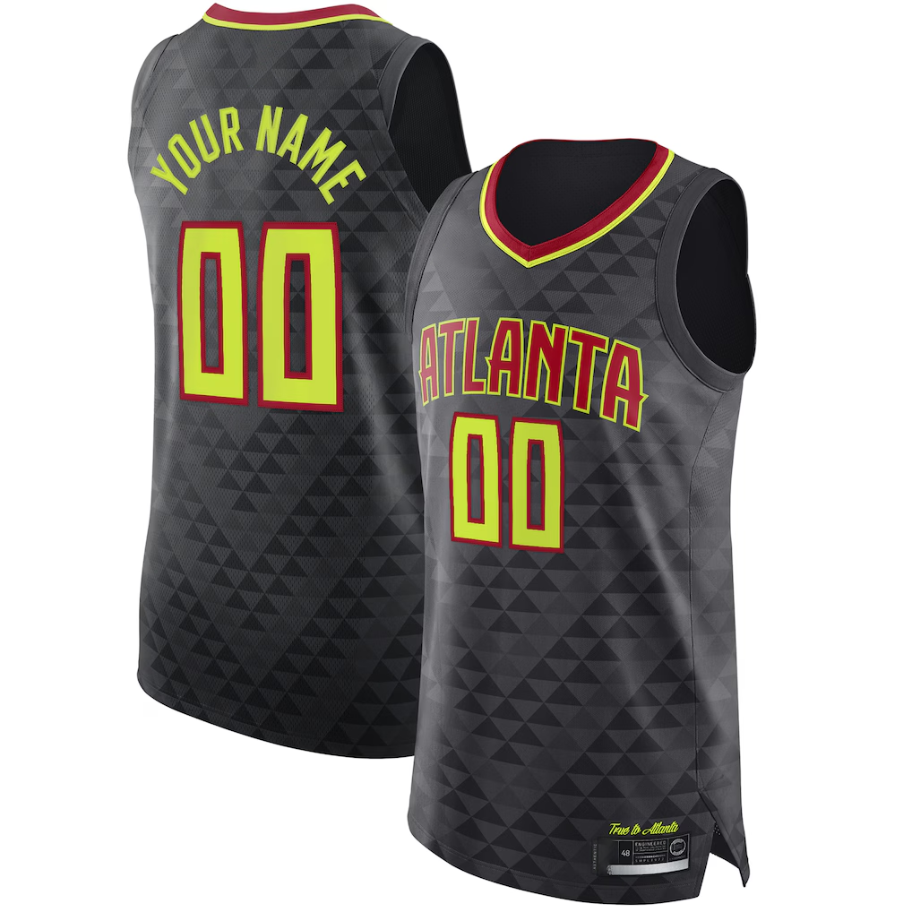 harde Custom A.Hawks Black Authentic Jerseys - Icon Edition