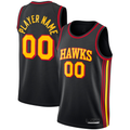 harde Custom A.Hawks  Black Swingman Jerseys - Statement Edition