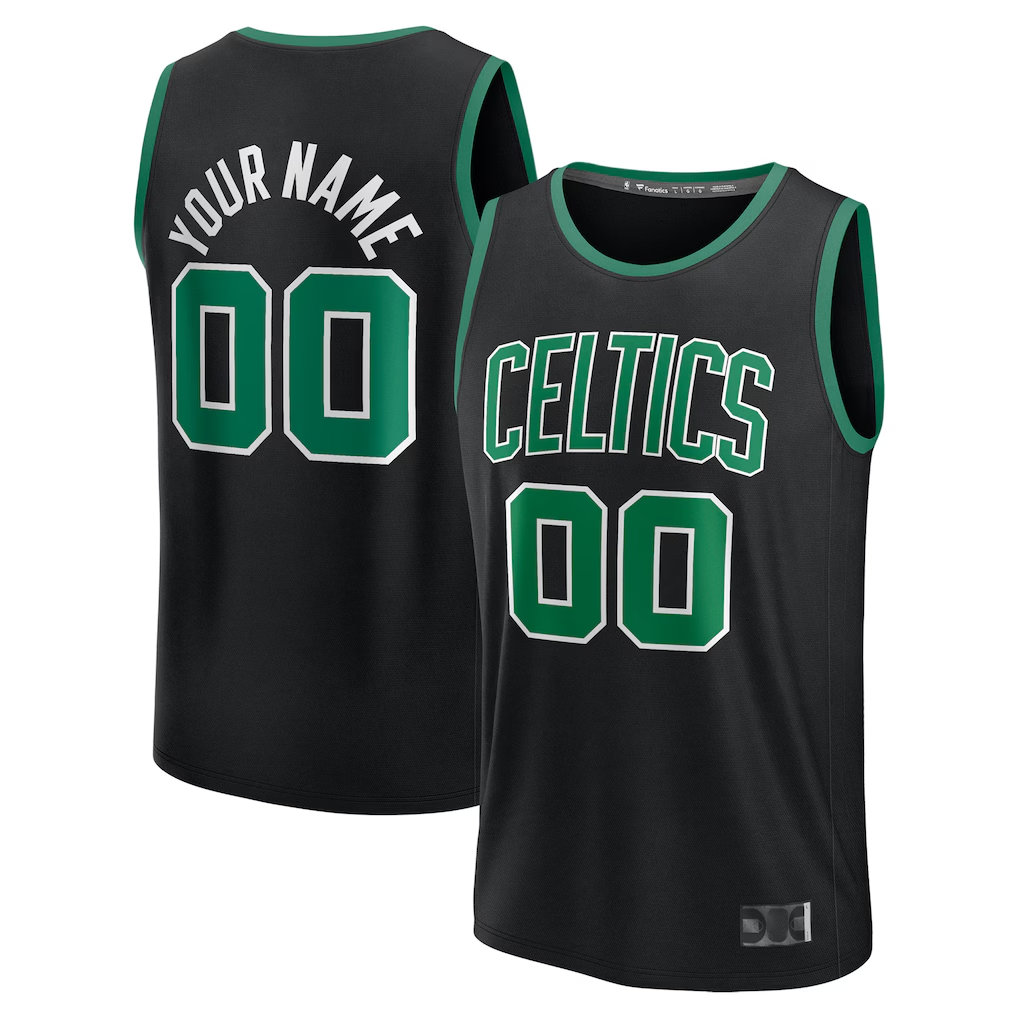 harde Custom B.Celtics Black Fast Break Jerseys - Statement Edition